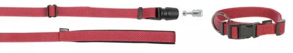 KERBL GoLeyGo Set, Halsband + Trageband mit Adapter 25mm x 40-65cm, 2cm x 1,4-2m, rot, M, max60kg