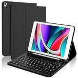 FOGARI Tastatur Hülle für iPad 9. Generation 10.2 | Tastatur Hülle für iPad 9./8./7. Gen 10.2 Zoll | Deutsches QWERTZ Kabellos Abnehmbare Tastatur für iPad Air 3, iPad Pro 10.5 - Schwarz