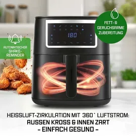 GOURMETmaxx Heißluftfritteuse 6,5 L | mit Touchscreen, Timer und 11 Programmen