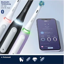 Oral-B iO Series 4 Matt Black + 2. Handstück Quite White + Reiseetui