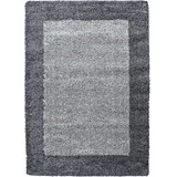 KADIMA DESIGN Hochflorteppich, RHEIN mit Bordüre, Grau, 300 x 400 cm