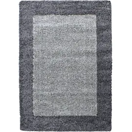 KADIMA DESIGN Hochflorteppich, RHEIN mit Bordüre, Grau, 300 x 400 cm