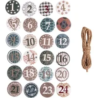 Rayher Adventszahlen Buttons Christmas Patterns 25 Stück mit Klebepunkt