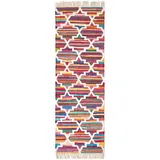 Homescapes Flickenteppich-Läufer, Mehrfarbig, Textil, Grafikmuster, Rechteckig, 66x200 cm, Teppiche - Böden, Teppiche, Teppichläufer