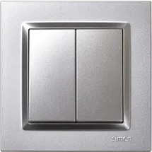Simon Doppelschalter aus Aluminium, SIMON 10