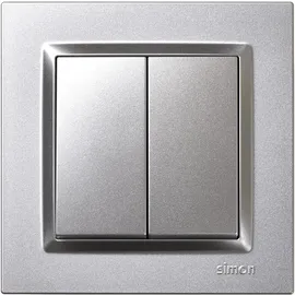 Simon Doppelschalter aus Aluminium, SIMON 10