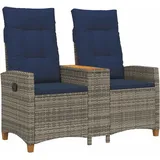 Maison Exclusive - Liegebank Mit Tisch Grau Und Marineblau 126 X