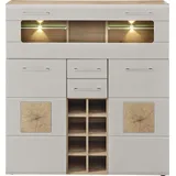 Innostyle Highboard INNOSTYLE "Barschrank SINFONIE, 120/129/37 cm BxHxT", cashmere matt, eiche altholz, B:120cm H:129cm T:37cm, ABS-Kunststoff, Glas, Holzwerkstoff, MDF, Metall, Sideboards, Highboard, 2 türig, 8 Flaschenfächer, 1 Glasklappe, LED-Beleuchtung, 