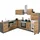 kochstation Winkelküche L-Form 280 cm braun