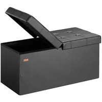 DEUBA Polsterbank Faltbar Gepolstert Schwarz 80 x 40 x 40 cm