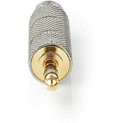 Nedis Stereo-Audio-Adapter - 3.5 mm Stecker - 6.35 mm Buchse - Vergoldet - Gerade - Metall - Gold / Metall - 1 Stück - Verpackung mit Sichtfenster