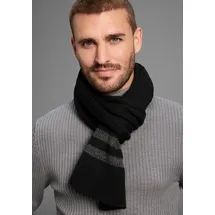 MAN'S WORLD Schal MAN'S WORLD, Damen, schwarz, grau, Grobstrick, Obermaterial: 100% Polyacryl, colorblocking, gestreift, unifarben mit Farbeinsatz, Modetücher Schal, mit modischen Konstrast-Streifen - NEW, Topseller