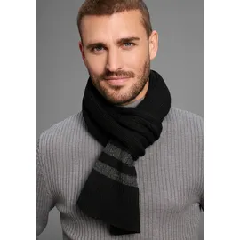 MAN'S WORLD Schal MAN'S WORLD, Damen, schwarz, grau, Grobstrick, Obermaterial: 100% Polyacryl, colorblocking, gestreift, unifarben mit Farbeinsatz, Modetücher Schal, mit modischen Konstrast-Streifen - NEW, Topseller
