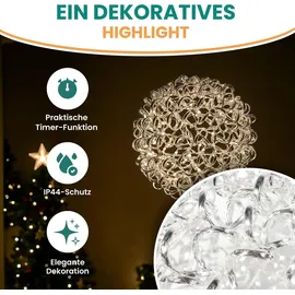 Gartenpirat Kugel 40 cm Aluminium 200 LED warmweiß