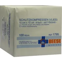 Meditrade SCHLITZKOMPRESSEN Vlies unsteril 4fach 10x10CM