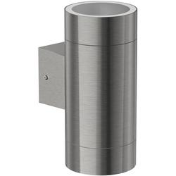 ledscom.de Wandleuchte BIDO für außen, Aluminium, Up & Downlight inkl. 2 GX53 LED Lampen, warmweiß, 3-Stufen Dimmen ohne Dimmer