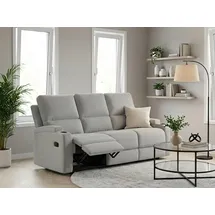 OTTO home 3-Sitzer OTTO HOME "Napori", grau (hellgrau), B:207cm H:105cm T:94cm, 100% Polyester, Sofas, Kinosofa mit 2 x Relaxfunktion und Getränkehalter
