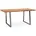 Schreibtisch 200x100x76 Massivholz Metall Computertisch Baumkante Homeoffice Bürotisch Massiv mit Trapezbeinen in Chrom Holztisch