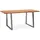 KADIMA DESIGN Schreibtisch 200x100x76 cm Massivholz / Metall Computertisch Baumkante, Homeoffice Bürotisch Massiv mit Trapezbeinen in Chrom, Holztisch