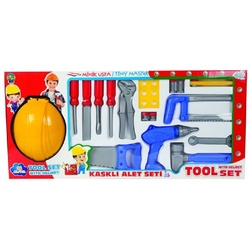 Pilsan Kinderwerkzeugset 03249 mit Kinderwerkzeug, Kinderhelm, Säge, Schrauben