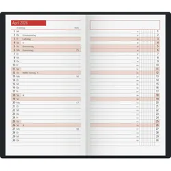 Rido Taschenkalender TM11 8,7x15,3cm 1 Monat/2 Seiten Kunststoff schwarz 2026