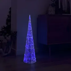 LED-Kegel Acryl Weihnachtsdeko Pyramide Blau 90 cm