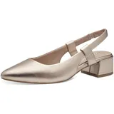 Marco Tozzi Damen Slingpumps mit Blockabsatz Vegan, Beige (Platinum), 37 EU