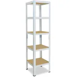 shelfplaza HOME 200x50x50 cm Schwerlastregal in weiß mit 5 Böden und 175 kg Traglast pro Boden