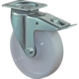 BS Rollen Lenkrolle mit Feststeller Durchmesser 125mm Tragkraft 700kg Kunststoffrad Platte 135x110mm - L620.B15.125