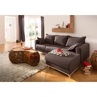 Ecksofa HOME AFFAIRE "Edina L-Form", braun (braun, filzoptik), B:228cm H:83cm T:151cm, Webstoff (100% Polyester);Baumwollmix (50% Baumwolle, 50% Polyester);Baumwollmix (50% Baumwolle, 50% Polyester), Sofas, Ecksofa, auch in Baumwollmix-Bezug, im skandinavischem Stol