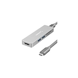 SABRENT USB C Adapter, USB C 3.2 Gen1 hub, USB verteiler mehrfach 5 in 1 USB C Docking Station mit 4K HDMI, 2 USB 3.0, SD/Micro SD Kartenleser, für PS5, PC, USB Stick, MacBook (HB-HUCR)