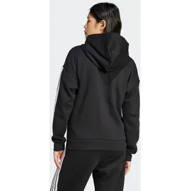 adidas Essentials 3-Streifen Full-Zip Fleece Damen Kapuzensweater, schwarz - L