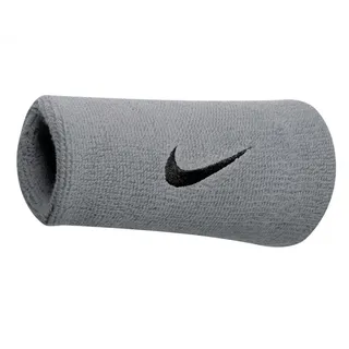 Nike Swoosh Doublewide Wristbands, matte silver/black,