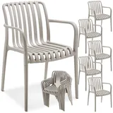 Tectake Alcudia Gartenstuhl 54,5 x 58 x 80,5 cm grau 6 St.