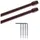 bc-agentur Vitragestangen 2er Pack ausziehbar, 2 Gardinenstangen mit Schraubhaken (Farbe: braun, Größe: 110-150cm)