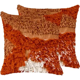 Beliani Sagenia Dekokissen 45 x 45 cm Orange