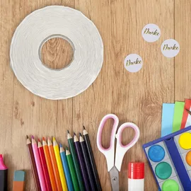 Relaxdays Danke Aufkleber 2500 Stück Ø 25 mm selbstklebend