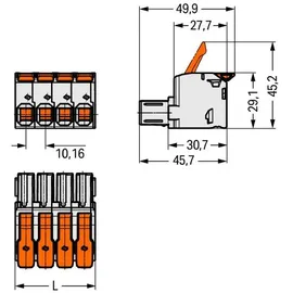WAGO GMBH & CO. KG WAGO GmbH &amp; Co. KG 1-Leiter-Federleiste,Hebel 832-1102/000-9037