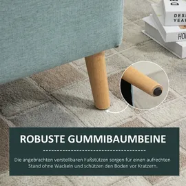 Homcom Sitzbank mit Stauraum Leinenoptik Gummiholz 110 x 39 x 45 cm