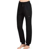 TRIGEMA Sweathose "TRIGEMA Jogginghose aus Biobaumwolle", Damen, Gr. XXL, US-Größen, schwarz, 75% Baumwolle (Biobaumwolle kbA), 25% Baumwolle (recycelt), Basic, Hosen