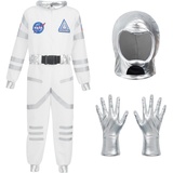 Spooktacular Creations Blau Astronaut Kostüm mit Helm für Kinder, Raumanzug, Space Jumpsuit, Halloween Astronaut NASA Kostüm für Jungen Mädchen Pretend Role Play Dress Up