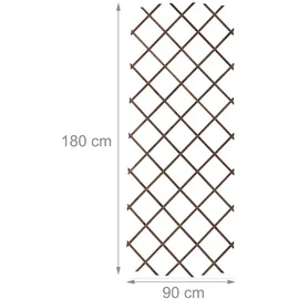 Relaxdays Rankgitter ausziehbar 180 x 90 cm Braun
