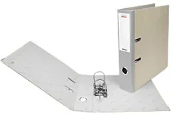 Biella Ordner Breit DIN A4 70 mm Grau 2 Ringe Kunststoff Wolkenmarmor