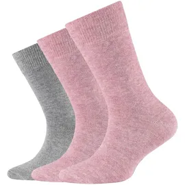 CAMANO Soft Bio-Baumwolle Crew Socken Kinder 4300), - chalk pink melange 31-34
