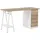 Beliani Schreibtisch heller Holzfarbton/weiss Spannplattel 140x60 cm 5 Schubladen Büro Kinderzimmer Schule