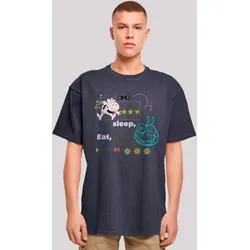 T-Shirt F4NT4STIC "Die Biene Maja Eat Sleep Rave Repeat", Herren, Gr. 5XL, blau (navy), Obermaterial: 100% Baumwolle, casual, oversize, Rundhals, Kurzarm ohne Bündchen, Shirts, Retro, Heroes of Childhood, TV Serie