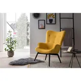 SalesFever Relaxsessel SALESFEVER Polyester 80 x 92 x 99 cm Gelb mit Zierknöpfen