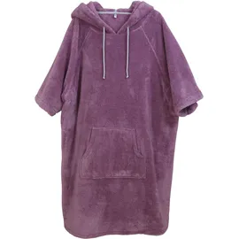MY HOME Badeponcho MY HOME "Lillou, Surfponcho ideal für Sauna, Spa & im Urlaub" Gr. L, lila (mauve), L:120cm, Microfaser, Hausmäntel, weich und kuschelig, plüsch, Fleece, Unisex, für Damen und Herren