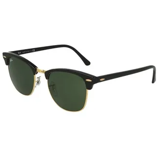 Ray-Ban Clubmaster RB3016 W0365 51-21 polished black on gold/green