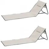 Lex Strandliege Strandmatte Matte Badematte Liege faltbar Tasche beige 2er Set : Beige